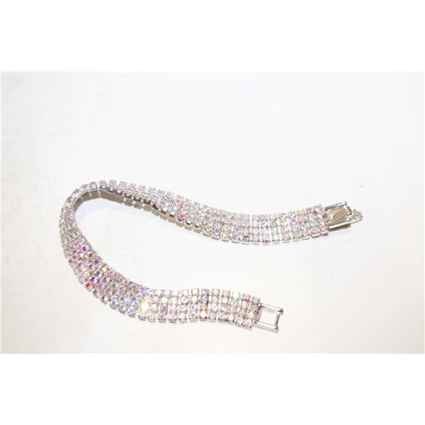 SILVERTONE MULTI-STRAND AB RHINESTONE