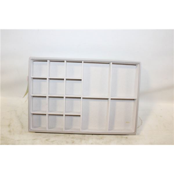 JEWELLERY STORAGE TRAY- LEATHER & VELVET- 12 X 8