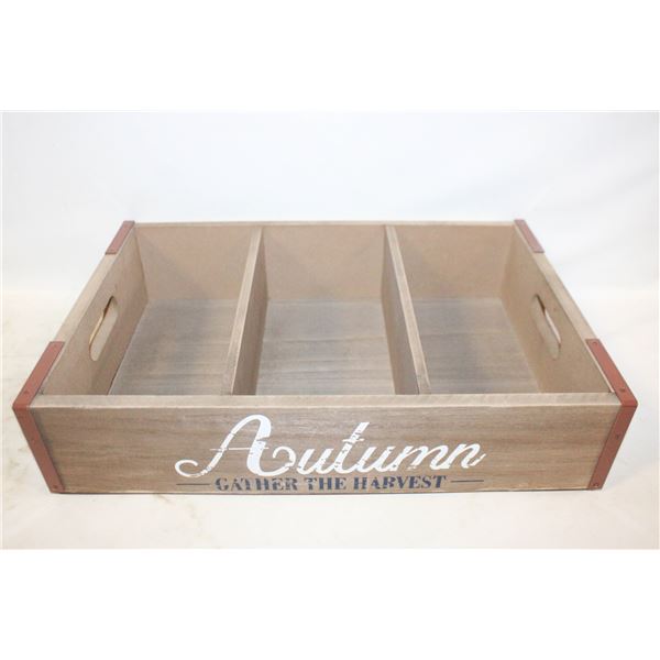 RUSTIC FARMHOUSE WOODEN ORGANIZER- 18 X 12 X 4
