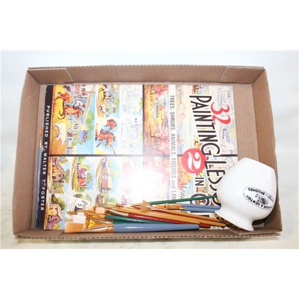 VINTAGE PAINTING LESSONS & NEW ARTISTS BRUSHES