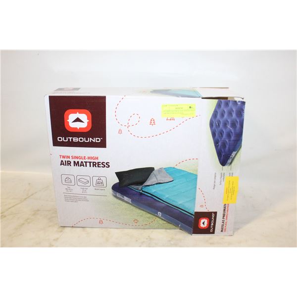OUTBOUND TWIN SIZE SINGLE HIGH AIR MATTRESS IN BOX