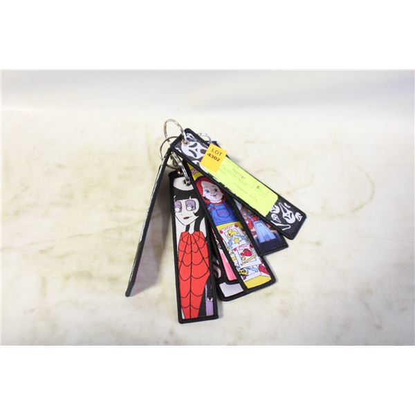 LOT OF 7 HORROR MOVIE KEYCHAINS