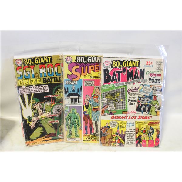THREE 80 PAGE GIANT 25 CENT COMICS