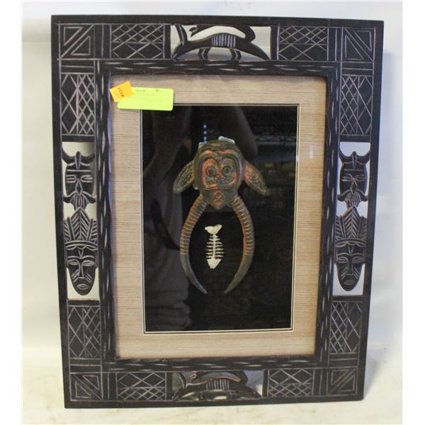 HAND CARVED ZOOMORPHIC CONGO TRIBAL MASK IN