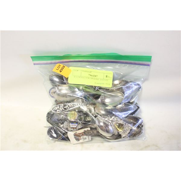42 COLLECTOR SPOONS. ESTATE