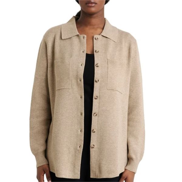 NEW COMO VINTAGE WOMEN'S KNIT SHIRT JACKET SZ LRG