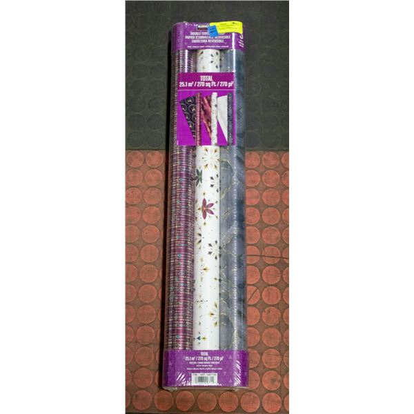 BRAND NEW 3 PACK KIRKLAND DOUBLE SIDED GIFT WRAP