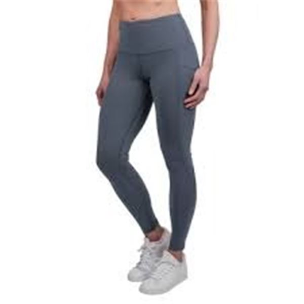NEW TUFF WOMENS YOGA LEGGINGS GREY SIZE LARGE 30"