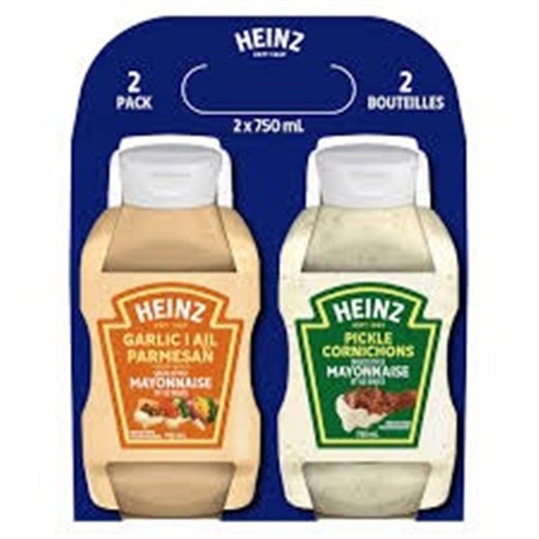 NEW 2 PACK OF HEINZ FLAVOURED MAYONNAISE 2 X 750ML