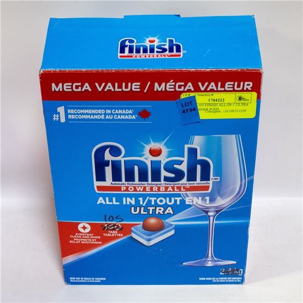 BOX OF 105 FINISH ALL-IN-1 ULTRA DISHWASHER PODS