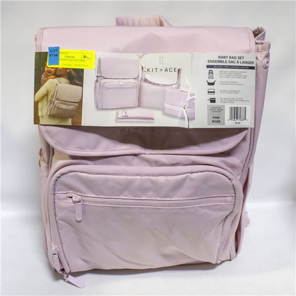 KIT & ACE BABY BAG SET PINK ROSE