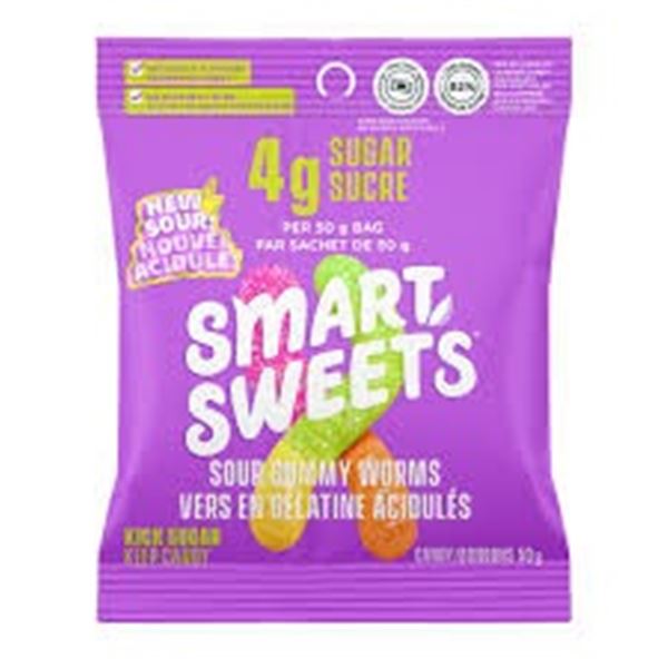 NEW 7 PACK OF SMART SWEETS SOUR GUMMY WORMS