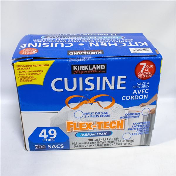 KIRKLAND KITCHEN TRASH BAGS WITH DRAWSTRING 13G