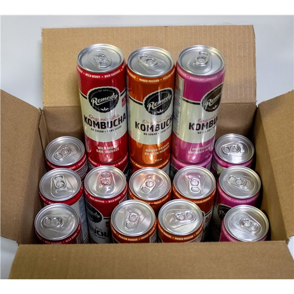 BOX OF 17 REMEDY KOMBUCHA NO SUGAR DRINKS