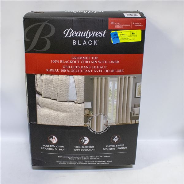 BEAUTYREST BLACKOUT CURTAINS WITH LINER & GROMMET