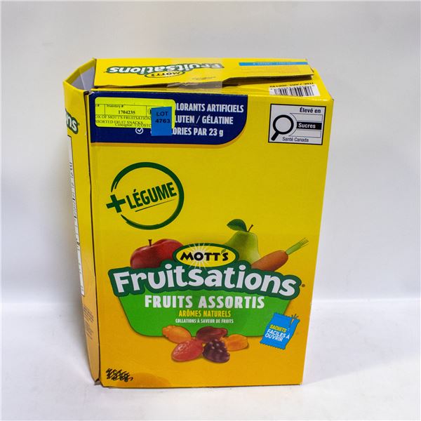 BOX OF MOTT'S FRUITSATIONS ASSORTED FRUIT SNACKS