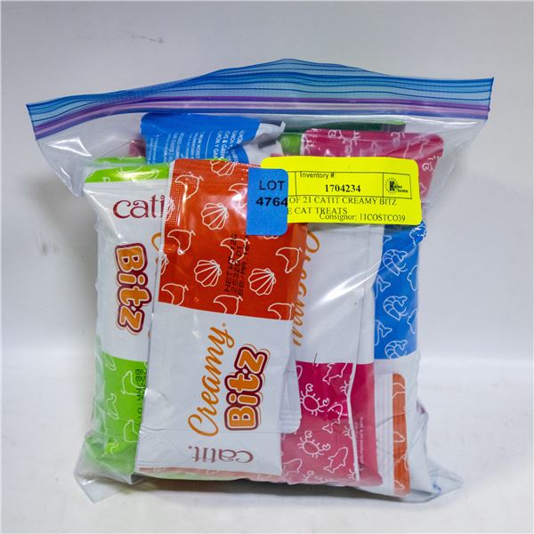 BAG OF 21 CATIT CREAMY BITZ TUBE CAT TREATS