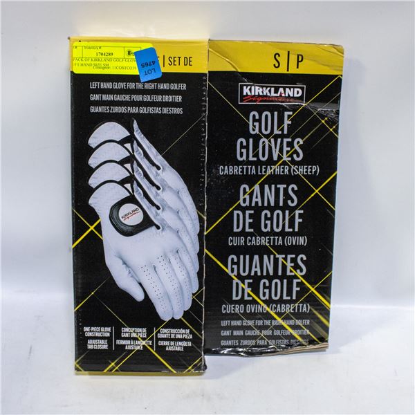 4 PACK OF KIRKLAND GOLF GLOVES LEFT HAND SIZE SM