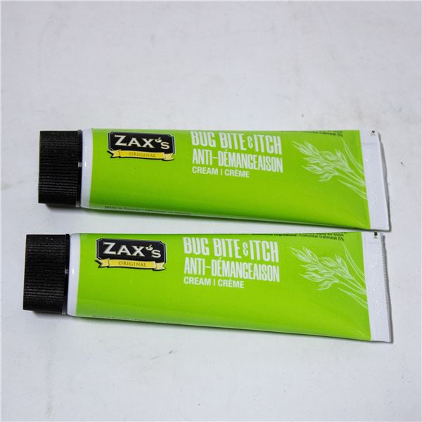 2 PACK OF ZAX'S BUG BITE & ITCH CREAM FAST ACTING
