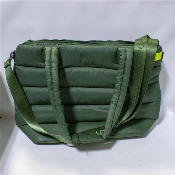 LOLE WOMENS LARGE PUFFER TOTE BAG GREEN