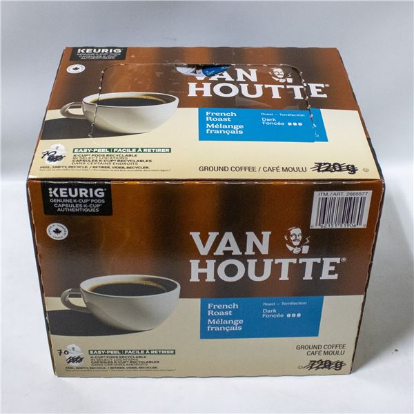 BOX OF 70 VAN HOUTTE FRENCH DARK ROAST COFFEE CUPS