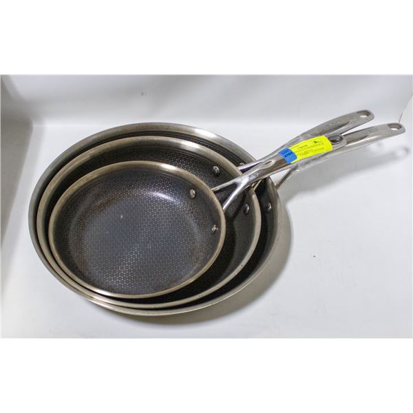 3 PIECE HENCKELS PARADIGM DUAL PERFORMANCE SKILLET