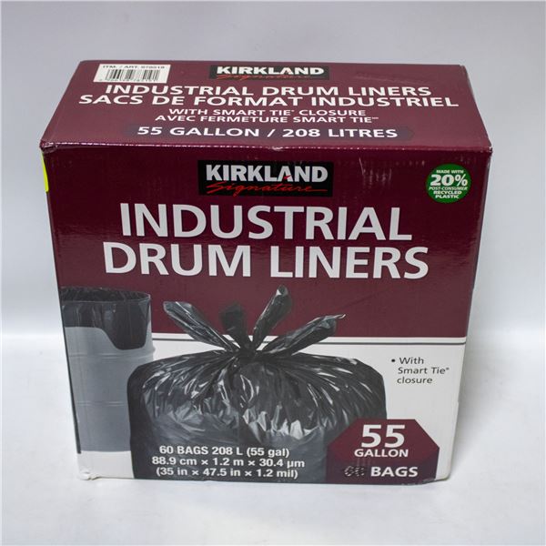 KIRKLAND INDUSTRIAL DRUM LINERS BLACK 55G / 208L