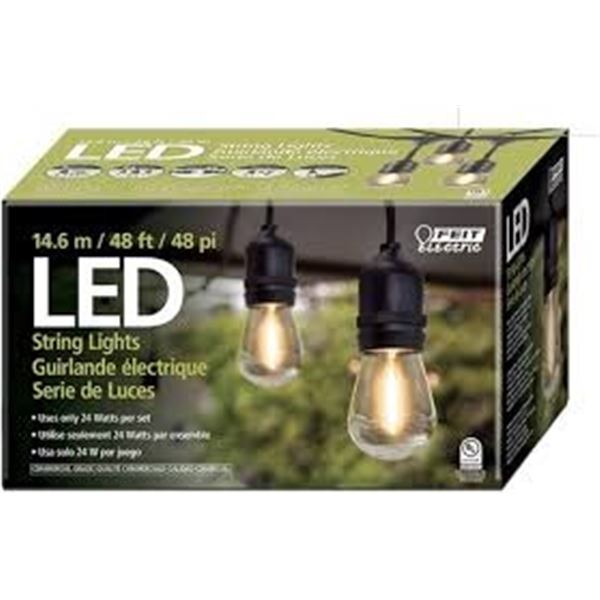 NEW REPACKED FEIT LED STRING LIGHTS - 24 BULBS X