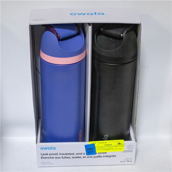 NEW 2 PACK OF OWALA INSULATED WATER BOTTLES WITH