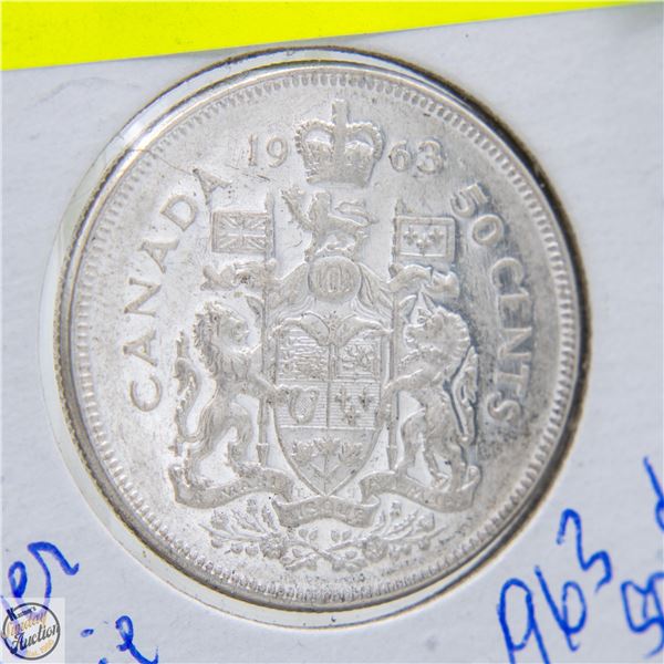1963 CANADIAN SILVER HALF DOLLAR