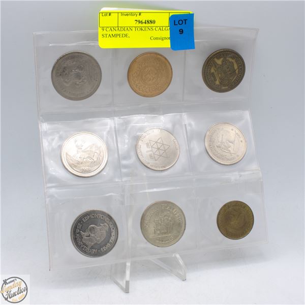9 CANADIAN TOKENS CALGARY STAMPEDE,