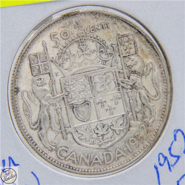 1952 CANADIAN SILVER HALF DOLLAR