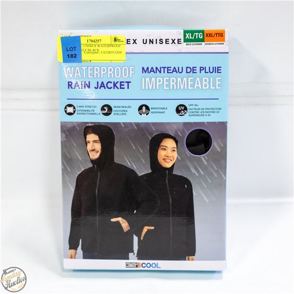 32 DEGREE UNISEX WATERPROOF RAIN JACKET BLACK