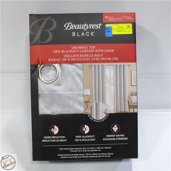 BEAUTYREST BLACKOUT CURTAINS WITH LINER & GROMMET