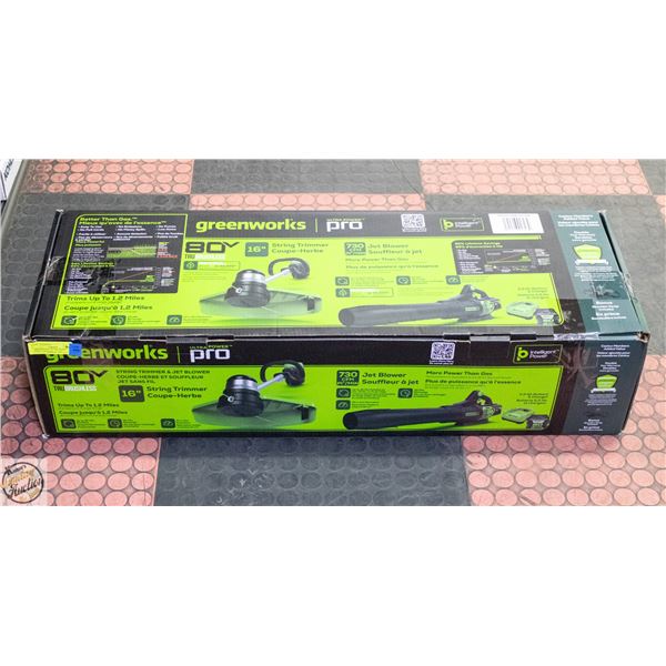 GREENWORKS JET BLOWER & STRING TRIMMER 16" SET
