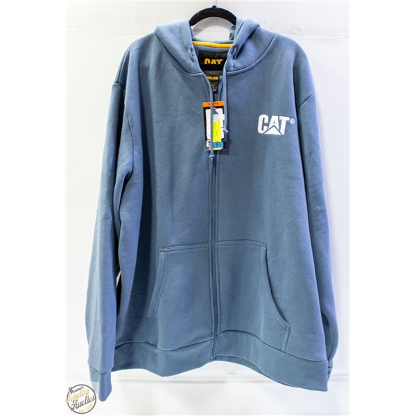 NEW CAT MENS 3XL FRONT ZIP HOODIE WITH FRONT