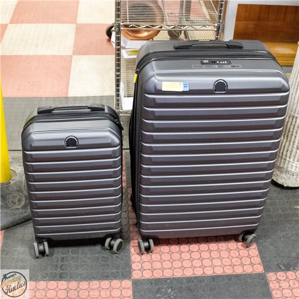 2 PACK OF DELSEY HELIUM EDGE HARDSIDE LUGGAGE SET