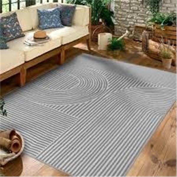 VIANA BAHAMAS GREY MONOLINE REVERSIBLE AREA RUG