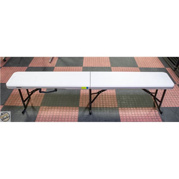 LIFETIME FOLD-IN-HALF PLASTIC BENCH WHITE - 6FT
