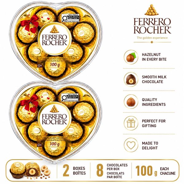 2 FERRERO ROCHER HEART GIFT BOX 100G BB 06/26