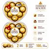 Image 1 : 2 FERRERO ROCHER HEART GIFT BOX 100G BB 06/26