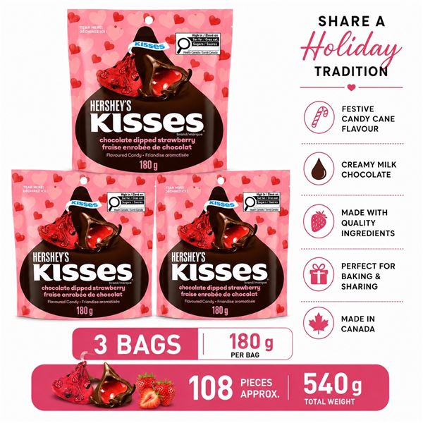 3 HERSHEYS KISSES CHOC DIPPED STRAWBERRY BB