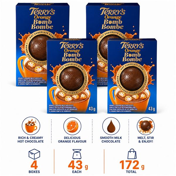 4 TERRYS ORANGE CHOCOLATE BOMBS 43G BB 09/26