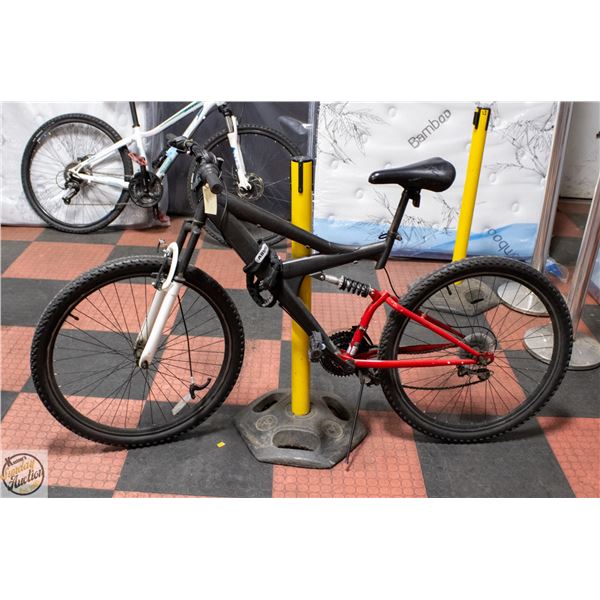 POLICE SEIZURE: RED/BLK MTN BIKE-FRONT SUSPENSION