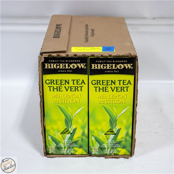 CASE OF BIGELOW GREEN TEA WITH LEMON. 6 BOXES