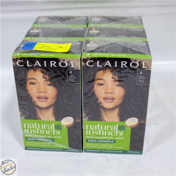 LOT OF 6 CLARIOL NATURAL INSTINCTS DARK BROWN
