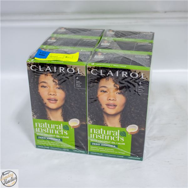 LOT OF 6 CLARIOL NATURAL INSTINCTS DARK BROWN