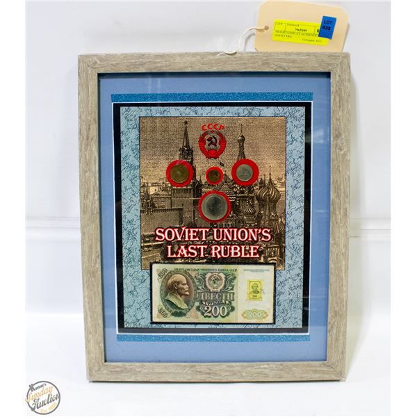 FRAMED DISPLAY AUTHENTIC SOVIET ERA