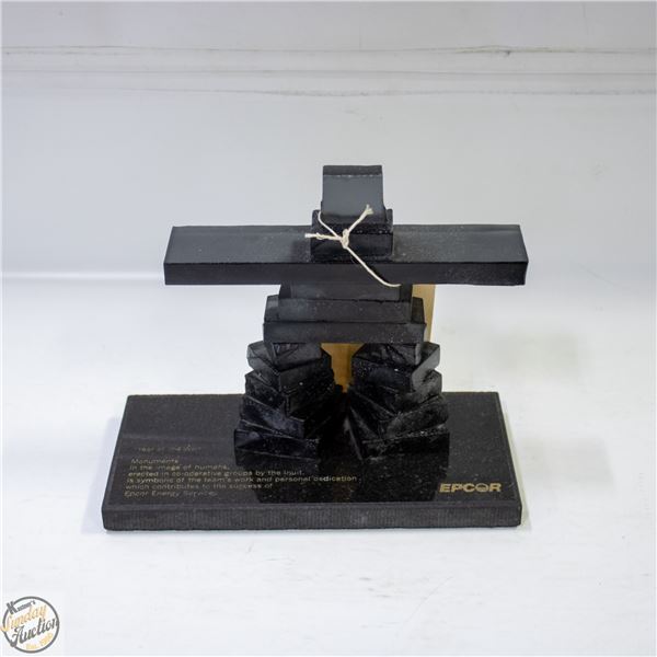 EPCOR INUKSCHUK FIGURINE ON MARBLE BASE