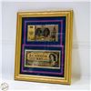 Image 1 : FRAMED QEII ENGLAND & CANADA GOLDFOIL